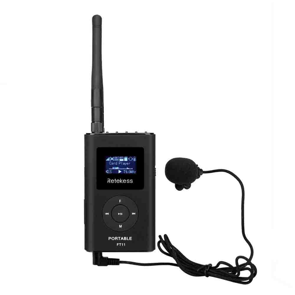 Retekess FT11 FM Portátil Transmisor Compatible TF Tarjeta PR13 FM radio Receptor