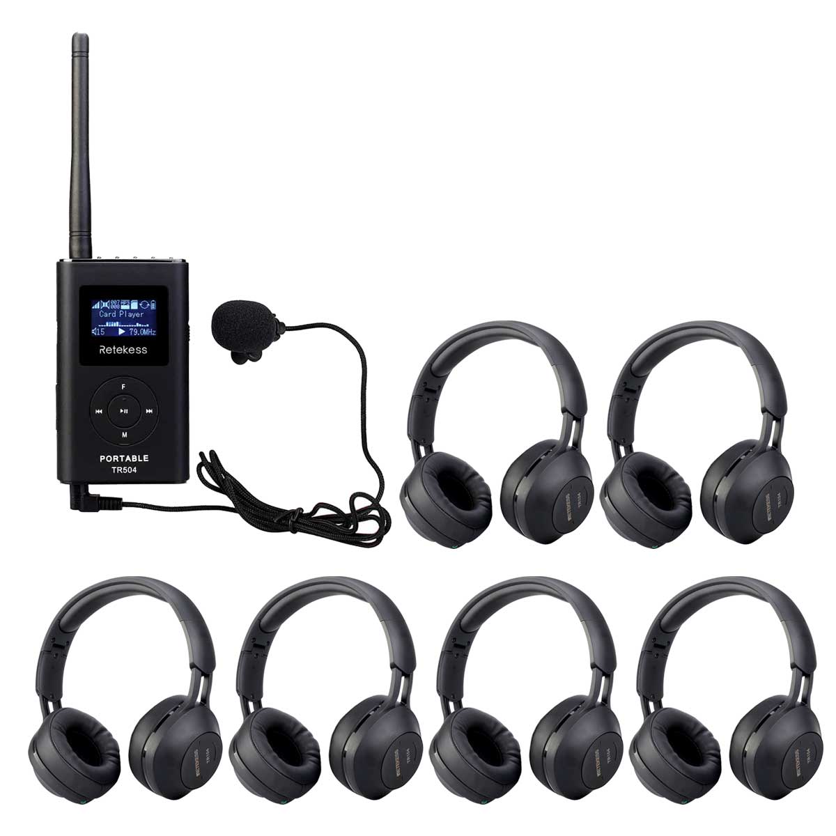 Retekess FT11 FM Transmisión Transmisor TR104 FM Portátil  Auriculares Receptor