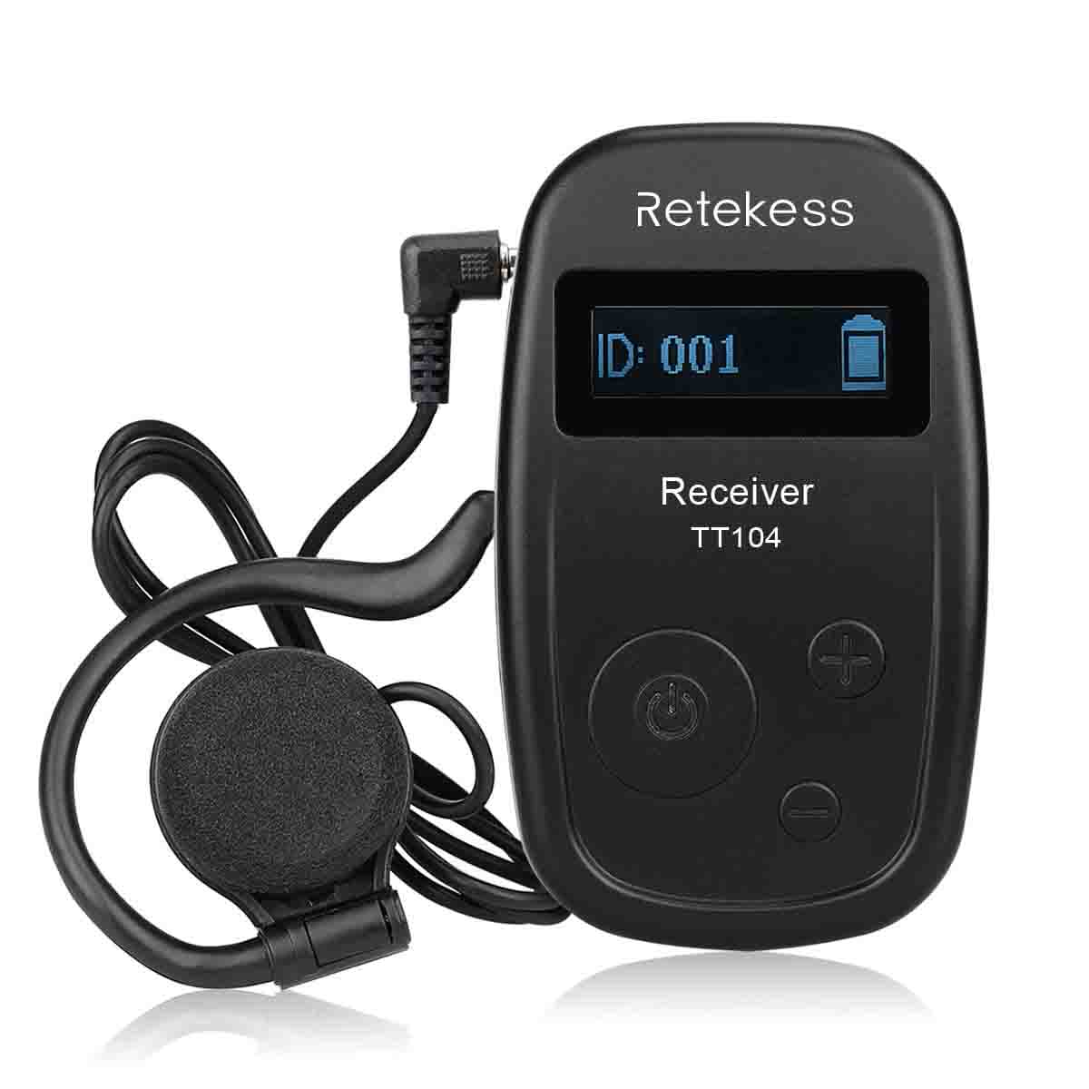 Retekess TT104 Tour Guide System Receptor 200 Canales UHF