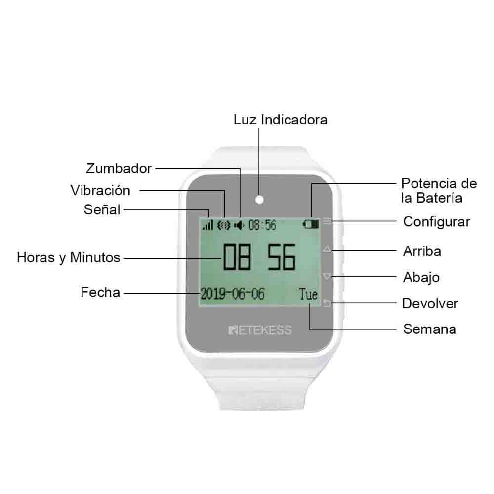 TD108 Receptor de Reloj Para Sistema de Llamadas Inalámbricas