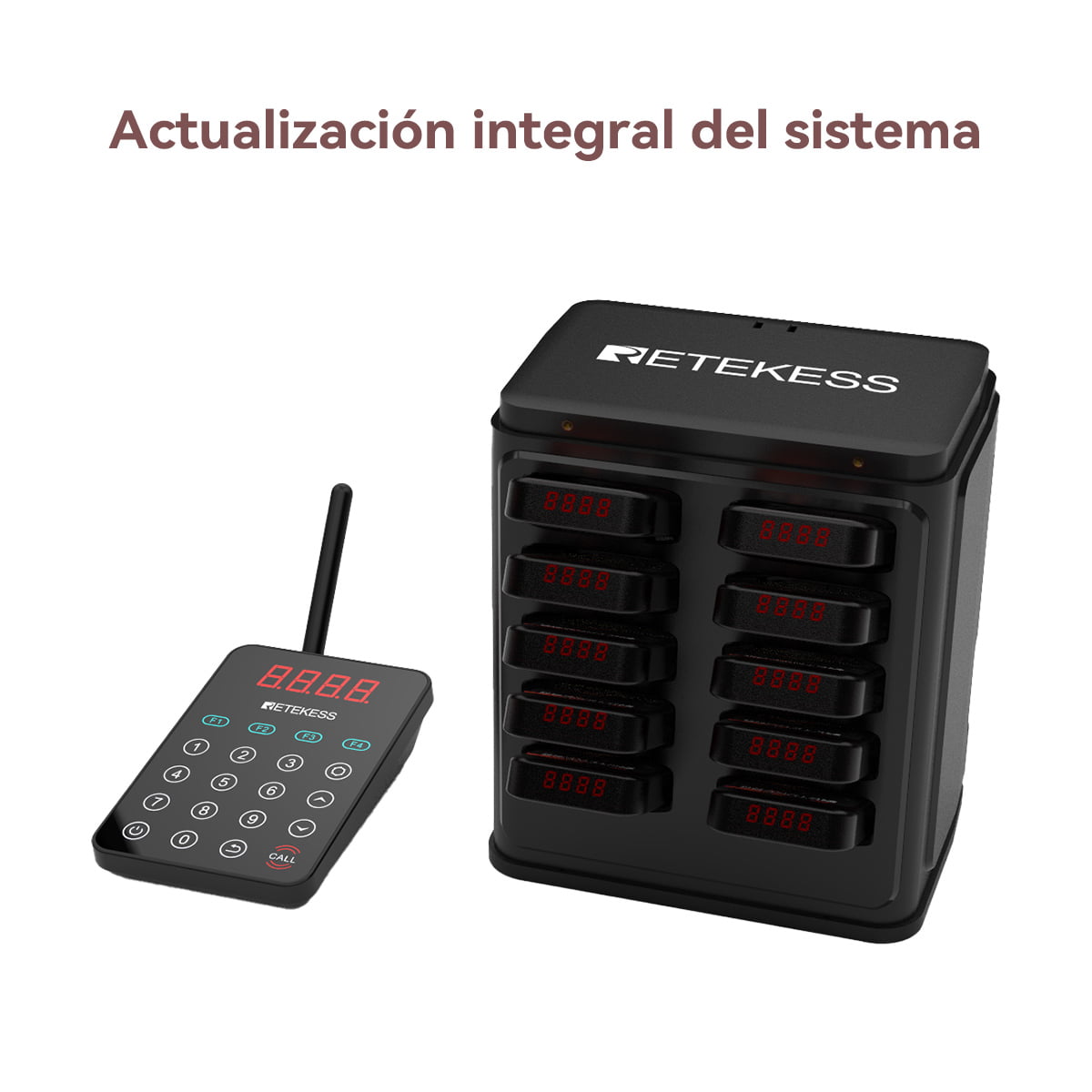 Retekess TD177 Sistema de localización para huéspedes y personal para montaje en pared Actualización completa del sistema de localización