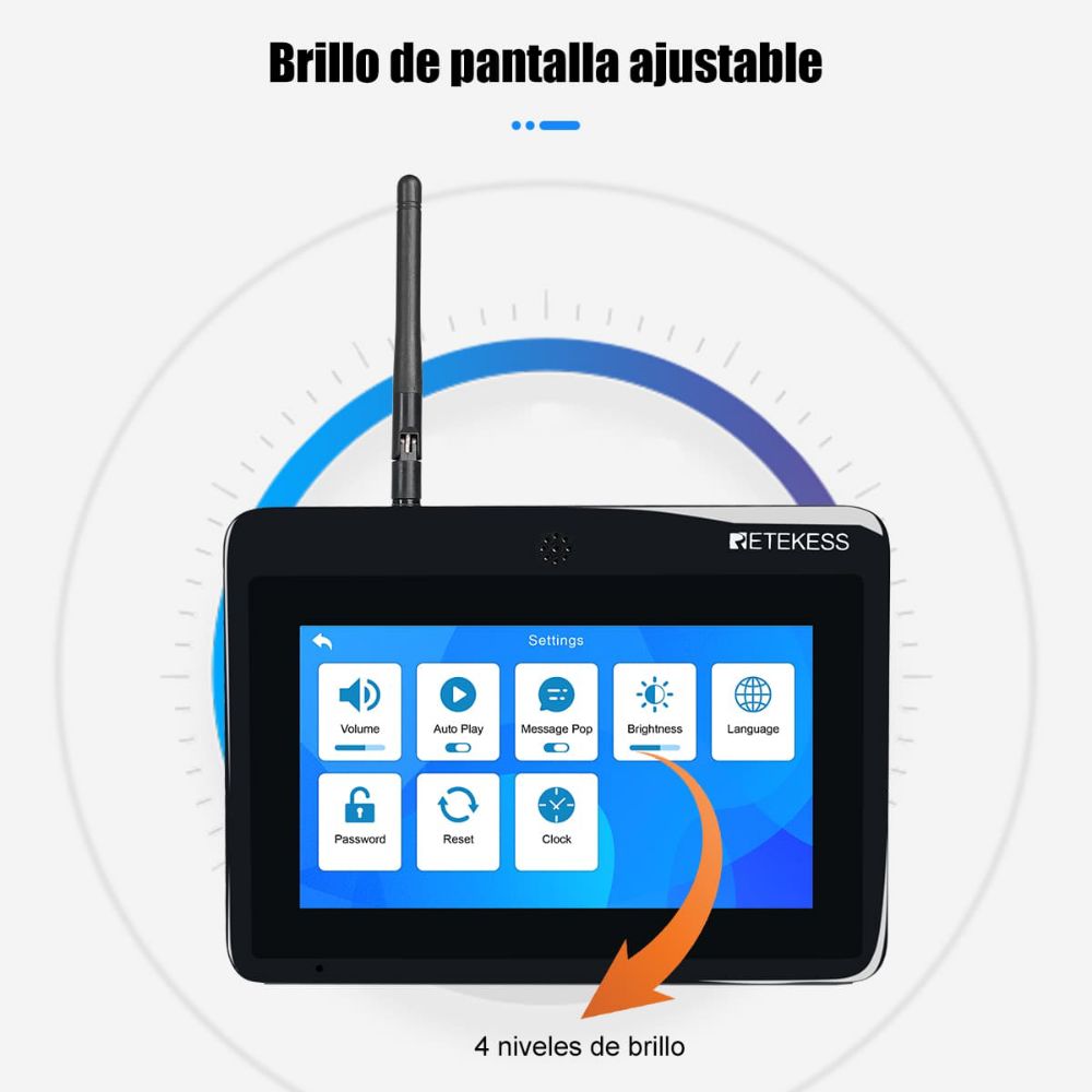 Retekess TD125 TD035 Sistema De Intercomunicación Bidireccional De Localizador De Voz Inalámbrico De 7 Pulgadas Para Casa De Té, Sala De Ajedrez, Restaurante, Hotel Y Club