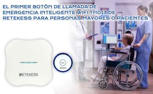 El primer botón de llamada de emergencia inteligente WiFi TH013 de Retekess para personas mayores o pacientes doloremque