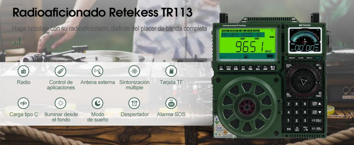 gama alta radio de banda completa retekess tr113