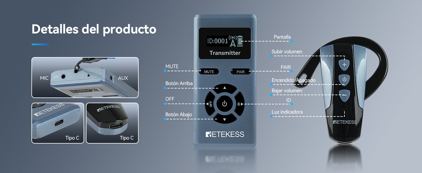 detalles-tt106s-receptor-de-gancho-para-la-oreja-para-sistema-de-guía-turístico-inalámbrico