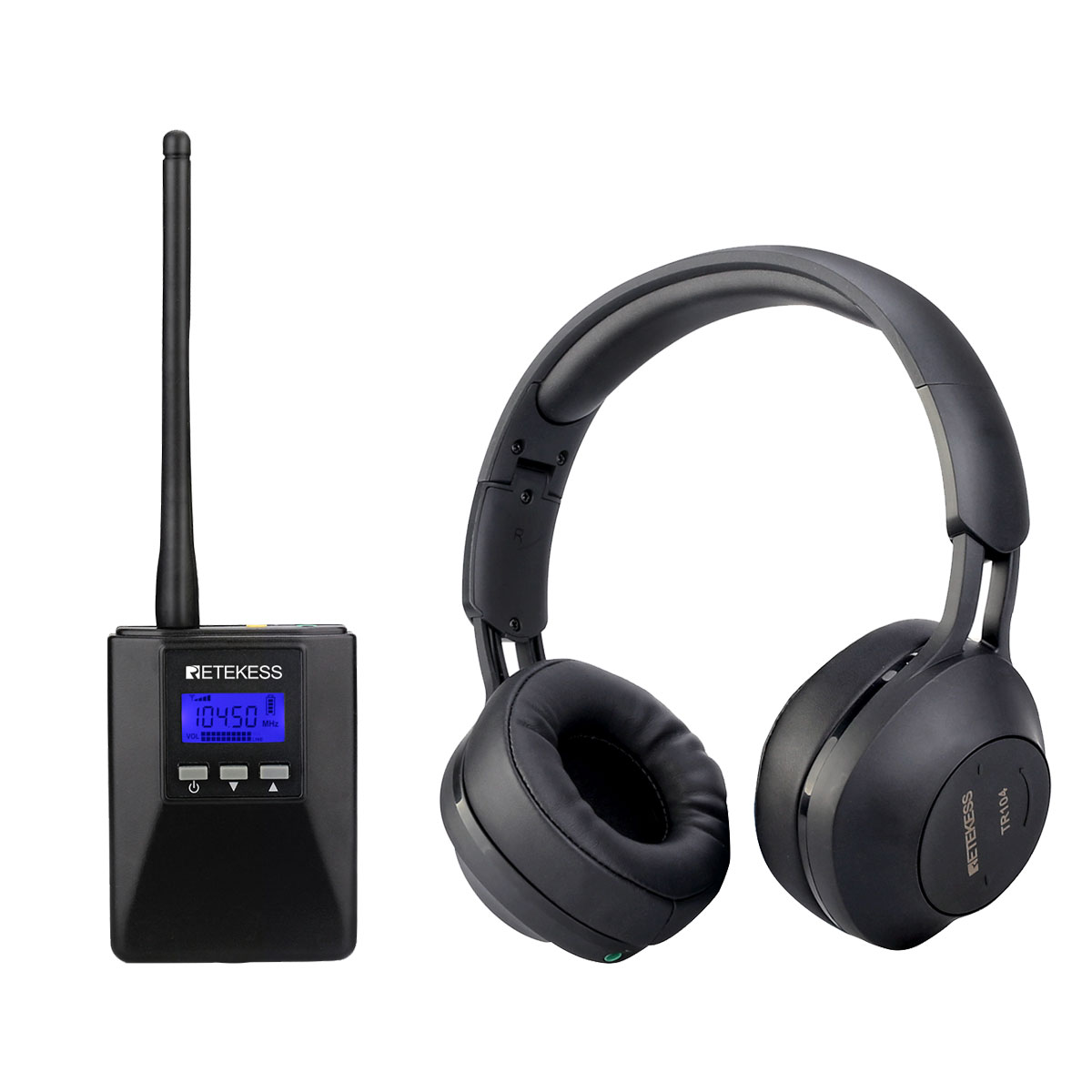 Retekess TR506 FM largo alcance Transmisor TR104 FM Auriculares Receptor