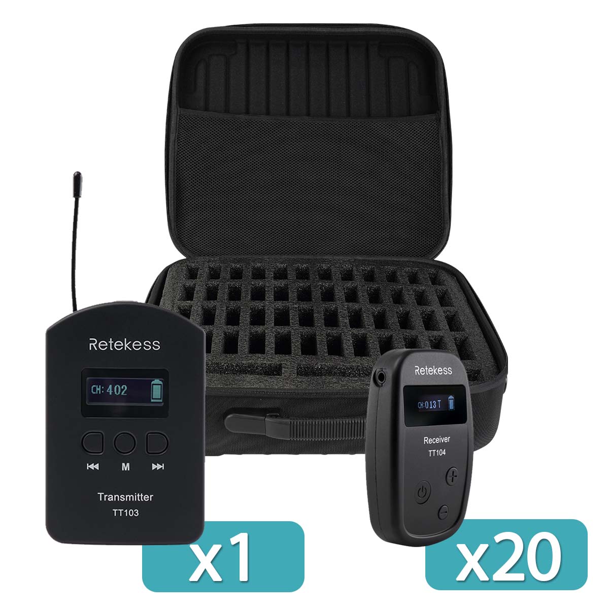 Retekess TT103 TT104 Equipos de Interpretacion para Iglesias con Bolsa de Transporte