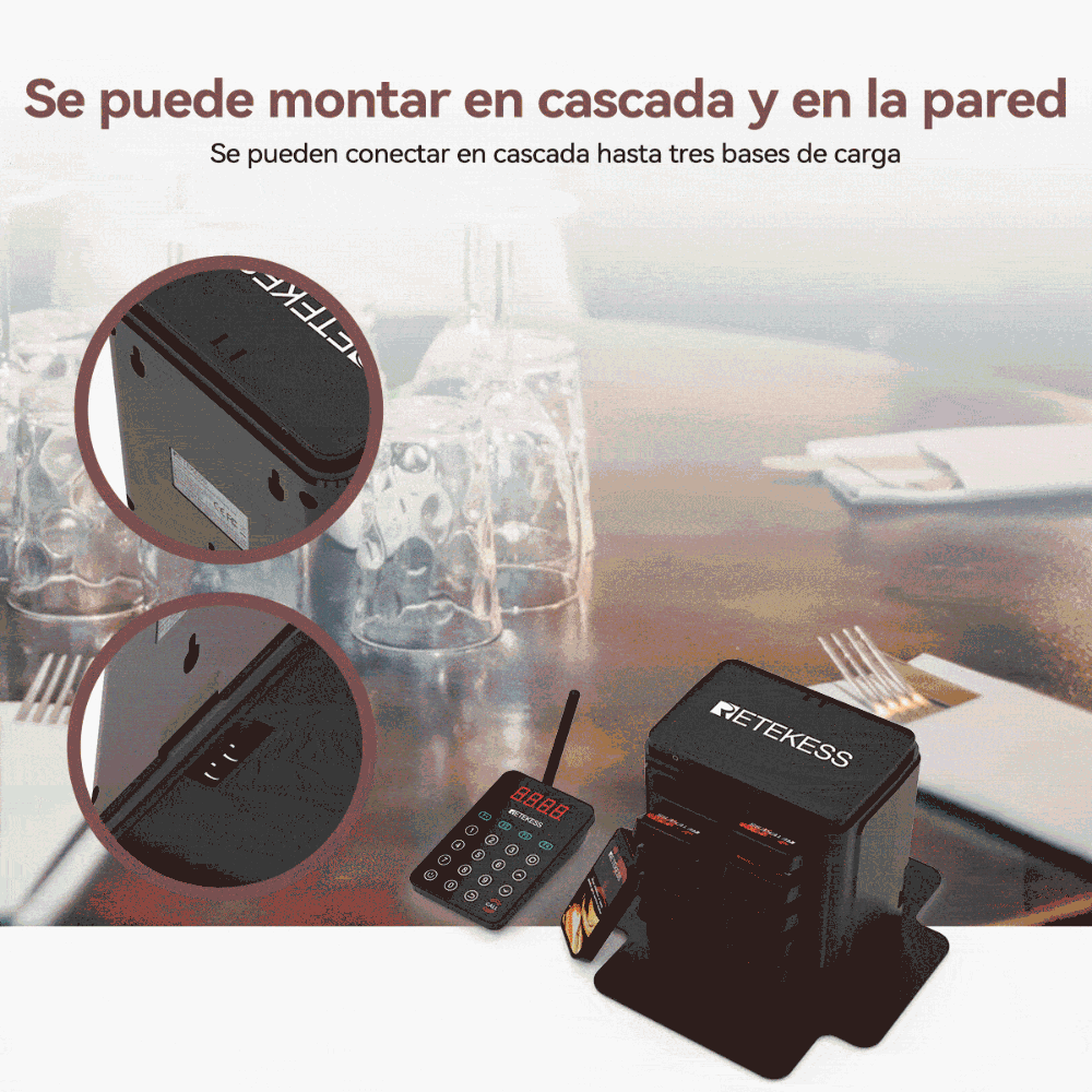 Retekess TD177 Sistema de localización para huéspedes y personal para montaje en pared Actualización completa del sistema de localización